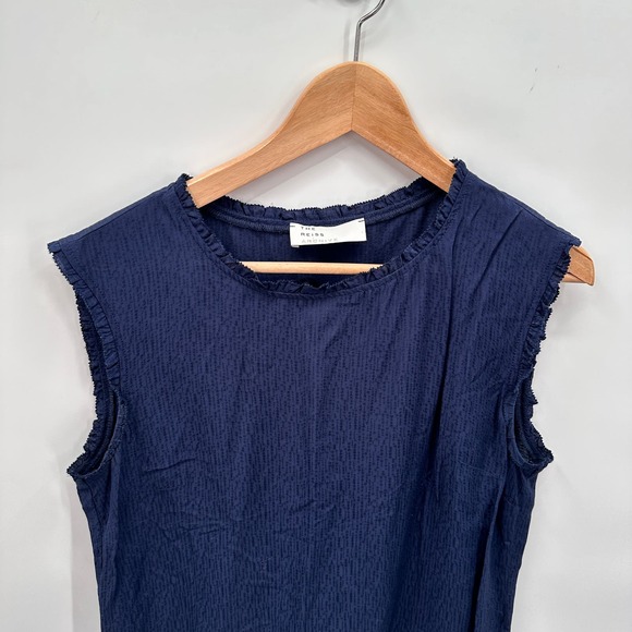 REISS Archive Minnie Navy Sleeveless Crewneck Blouse // 10 - Picture 2 of 8